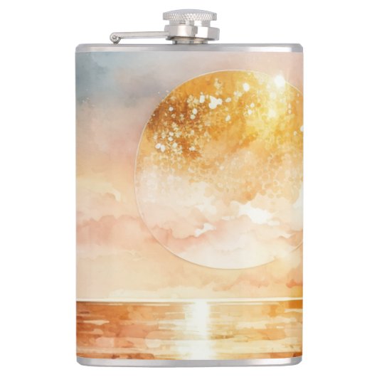 水彩ビーチシリーズデザイン1 フラスク (正面)