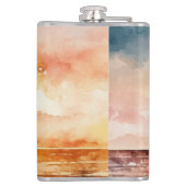 水彩ビーチシリーズデザイン1 フラスク (裏面)