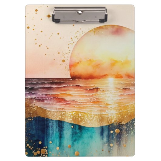 水彩ビーチシリーズデザイン3 クリップボード (正面)