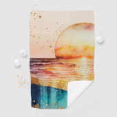 水彩ビーチシリーズデザイン3 ゴルフタオル (インサイチュ)