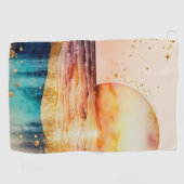 水彩ビーチシリーズデザイン3 ゴルフタオル (横)