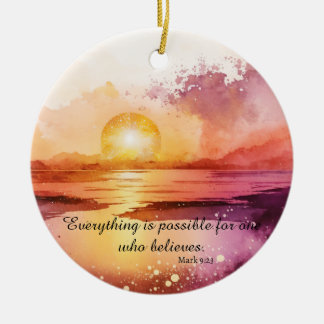 水彩ビーチシリーズデザイン3 セラミックオーナメント