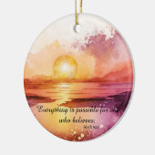 水彩ビーチシリーズデザイン3 セラミックオーナメント (左)