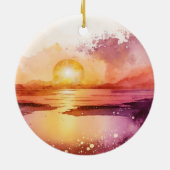 水彩ビーチシリーズデザイン3 セラミックオーナメント (裏面)
