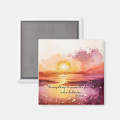 水彩ビーチシリーズデザイン3 マグネット (正面/裏面)