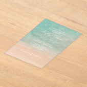 水彩ビーチシンプルミニマモダンリスト アクリル招待状 (レイダウン)