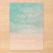 水彩ビーチシンプルミニマモダンリスト アクリル招待状 (正面)