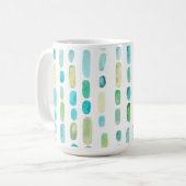 水彩ビーチシーガラス宝石 コーヒーマグカップ (正面左)