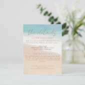 水彩ビーチシーサイド/オーシャン結婚サイド詳細 エンクロージャーカード (スタンド正面)