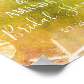 水彩ビーチシーシェルブライダルシャワー歓迎 ポスター (角)