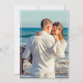 水彩ビーチシーパームツリーフォト セーブザデート (裏面)