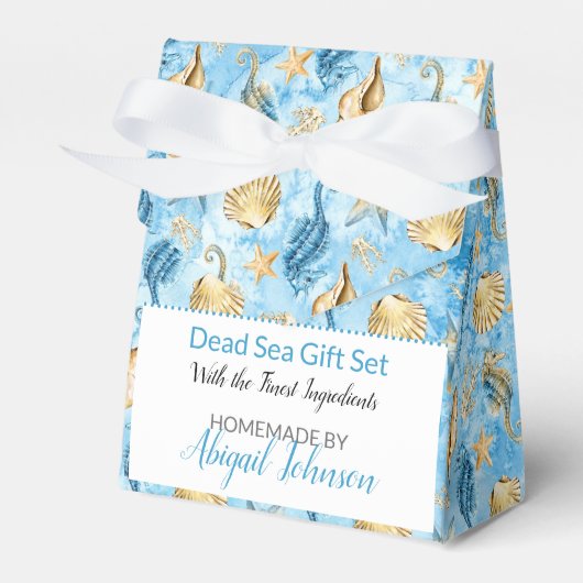 水彩ビーチシーライフスパギフトセット包装 フェイバーボックス (正面サイド)