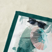 水彩ビーチシーンハネムーンおもしろい ビーチタオル (インサイチュ)