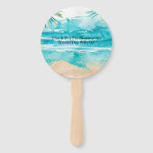 水彩ビーチシー結婚ン ハンドファン (裏面)