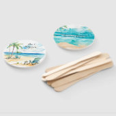 水彩ビーチシー結婚ン ハンドファン (組立なし)