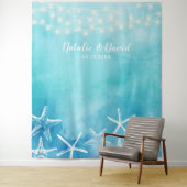 水彩ビーチスターフィッシュサマーウェディングバックドロップ タペストリー (インサイチュ)