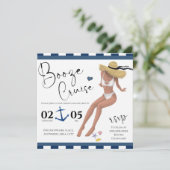 水彩ビーチテーマブライダルシャワー 招待状 (スタンド正面)