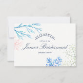水彩ビーチテーマベミージュニアブリーズメイド 招待状 (正面)