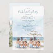水彩ビーチバチェロレッテ招待状 招待状 (正面/裏面)
