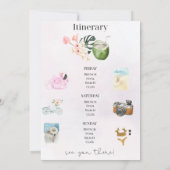 水彩ビーチバチェロレッテ週末の旅程 招待状 (裏面)