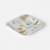 水彩ビーチバチェロレッテ週末 ペーパープレート (傾斜あり)