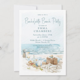 水彩ビーチバチェロレッテ 招待状