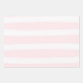 水彩ビーチピンクコーラルストライプズ ラッピングペーパーシート (正面2)