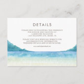 水彩ビーチフロントトロピカルズ結婚詳細 エンクロージャーカード (正面)