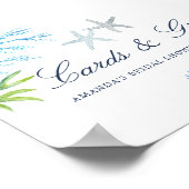 水彩ビーチブライダルシャワーカードとギフト ポスター (角)