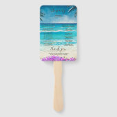 水彩ビーチブルー海プログラムセットのファン ハンドファン (裏面)