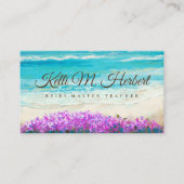 水彩ビーチブルー海名刺 名刺 (正面)