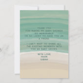 水彩ビーチベビーシャワーサンキューカード サンキューカード (裏面)