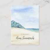 水彩ビーチメモリアルサービス祈りの言葉カード エンクロージャーカード (正面)