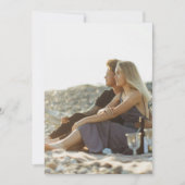 水彩ビーチヤシの木フォトアンダーライ結婚ズ セーブザデート (正面)