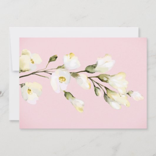 *~* 水彩ビーチローズのブーケ ブライダルシャワー サンキューカード (裏面)