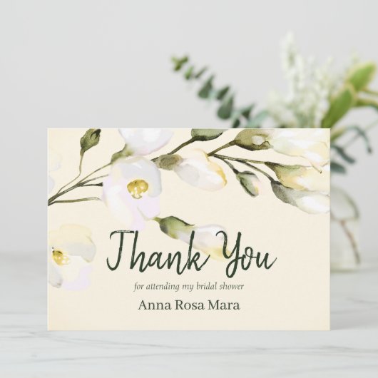 *~* 水彩ビーチローズ ブライダルシャワー ブラッシュ サンキューカード (スタンド正面)