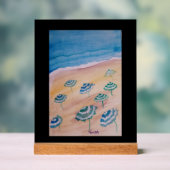 水彩ビーチ傘 アクリルサイン (ニュートラル)