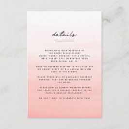 水彩ビーチ先結婚式 エンクロージャーカード