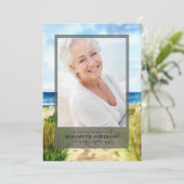 水彩ビーチ写真の追悼式 招待状 (スタンド正面)