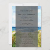 水彩ビーチ写真の追悼式 招待状 (裏面)