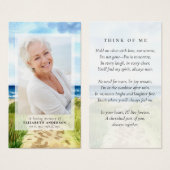 水彩ビーチ写真葬式祈りの言葉カード (正面&裏面)