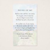 水彩ビーチ写真葬式祈りの言葉カード (裏面)