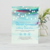 水彩ビーチ列灯結婚式招待状 招待状 (スタンド正面)