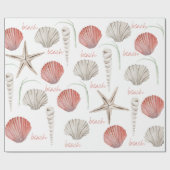 水彩ビーチ包装紙 ラッピングペーパー (フラット)