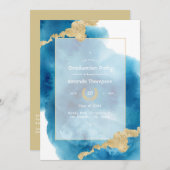 水彩ビーチ卒業 招待状 (正面/裏面)