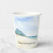 水彩ビーチ及び水お祝いの生活 紙コップ (裏面)