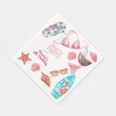 水彩ビーチ夏パーティー誕生日 スタンダードランチョンナプキン (角)