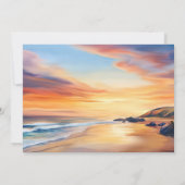 水彩ビーチ感謝祭ディナーパーティー 招待状 (裏面)