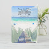 水彩ビーチ桟橋 | トロピカル日付の保存 セーブザデート (スタンド正面)