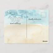 水彩ビーチ椅子の移動案内 ポストカード (裏面)